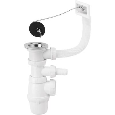 Wirquin 30724275 Kit Bonde Siphon Évier 1 bac Ø50 mm à Bouchon - Publicité Wirquin 30724275 Kit Bonde Siphon Évier 1 bac Ø50 mm à Bouchon - Publicité