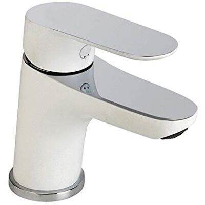 Robinet de lavabo en laiton Eurosanit Kevon - Chrome/Blanc - Publicité Robinet de lavabo en laiton Eurosanit Kevon - Chrome/Blanc - Publicité