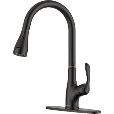 APPASO Kitchen Faucet with Pull Down Sprayer Oil Rubbed Bronze, Single Handle High Arc Pull Out Spray Head Kitchen Sink Faucet with Deck Plate - Publicité APPASO Kitchen Faucet with Pull Down Sprayer Oil Rubbed Bronze, Single Handle High Arc Pull Out Spray Head Kitchen Sink Faucet with Deck Plate - Publicité