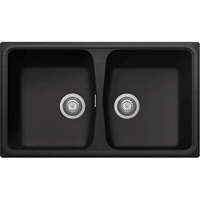 Plados Évier en quartz de cuisine encastré SP0862 deux baignoires Noir mat - Publicité Plados Évier en quartz de cuisine encastré SP0862 deux baignoires Noir mat - Publicité