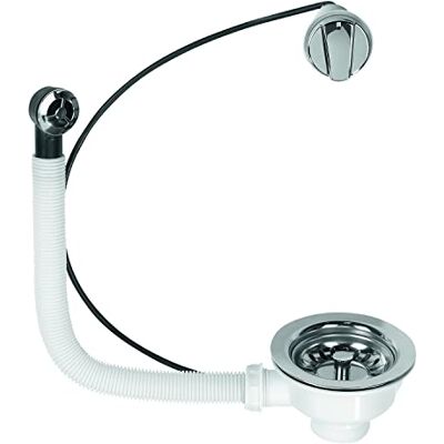 Wirquin 30723114 Bonde Évier 1 Bac Ø90 mm à Panier à Câble - Publicité Wirquin 30723114 Bonde Évier 1 Bac Ø90 mm à Panier à Câble - Publicité