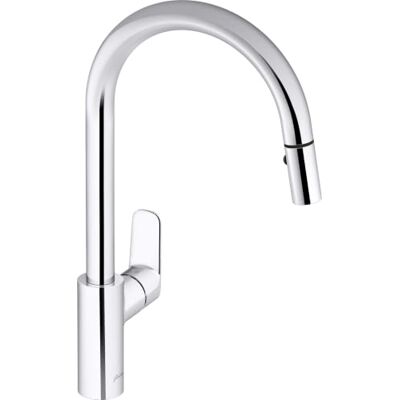 Jacob Delafon Robinet cuisine avec douchette extractible July+ col de cygne et orientable - Publicité Jacob Delafon Robinet cuisine avec douchette extractible July+ col de cygne et orientable - Publicité