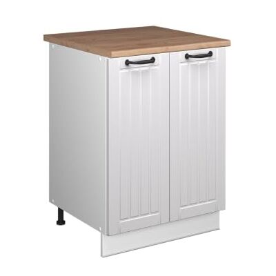 Vicco Meuble Bas sous-évier Fame-Line, Blanc Campagne/Blanc, 60cm, à Combiner avec d'autres modules de la série Fame-Line - Publicité Vicco Meuble Bas sous-évier Fame-Line, Blanc Campagne/Blanc, 60cm, à Combiner avec d'autres modules de la série Fame-Line - Publicité