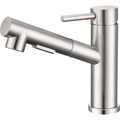 HOMELODY Robinet de cuisine/salle de bain Surface brossée extensible Robinet de cuisine avec douchette Deux types de jet d'eau Robinet de cuisine à levier unique Mitigeur de cuisine - Publicité HOMELODY Robinet de cuisine/salle de bain Surface brossée extensible Robinet de cuisine avec douchette Deux types de jet d'eau Robinet de cuisine à levier unique Mitigeur de cuisine - Publicité