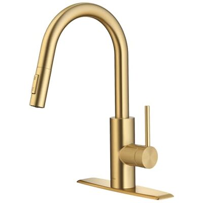 Kraus moderne Mateo à levier unique Pull Down robinet de cuisine Brushed Gold - Publicité Kraus moderne Mateo à levier unique Pull Down robinet de cuisine Brushed Gold - Publicité