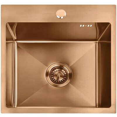 Rea Évier En Acier Leo 40 Avec Robinet de Cuisine Metallo Rame Spazzolato 40x45x18,5 cm - Publicité Rea Évier En Acier Leo 40 Avec Robinet de Cuisine Metallo Rame Spazzolato 40x45x18,5 cm - Publicité
