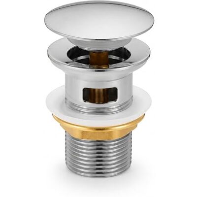 AKORD Bonde de Lavabo Pop Up avec Trop-Plein, Valve d'Évacuation Click-Clack en Acier Inoxydable 304, Diamètre 102mm Ø 66mm, Filetage G1-1/4,Chromé - Publicité AKORD Bonde de Lavabo Pop Up avec Trop-Plein, Valve d'Évacuation Click-Clack en Acier Inoxydable 304, Diamètre 102mm Ø 66mm, Filetage G1-1/4,Chromé - Publicité