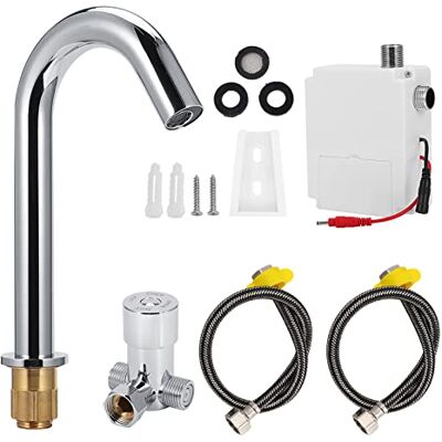 Zerodis Robinet Intelligent à Détection Infrarouge Sans Contact pour Lavabo de Salle de Bain Cuisine Économie d'Eau Chrome avec Aérateur 4 Piles AA - Publicité Zerodis Robinet Intelligent à Détection Infrarouge Sans Contact pour Lavabo de Salle de Bain Cuisine Économie d'Eau Chrome avec Aérateur 4 Piles AA - Publicité