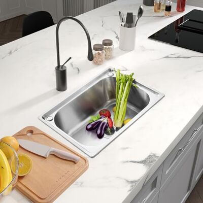 LANTUS Évier De Cuisine, Bol Unique Évier en Acier Inoxydable Camping-Car RV pour Installation Encastrée Et Encastrée Égouttoir Réversible Évier En Acier Inoxydable 304 ,50 * 40 * 20cm - Publicité LANTUS Évier De Cuisine, Bol Unique Évier en Acier Inoxydable Camping-Car RV pour Installation Encastrée Et Encastrée Égouttoir Réversible Évier En Acier Inoxydable 304 ,50 * 40 * 20cm - Publicité