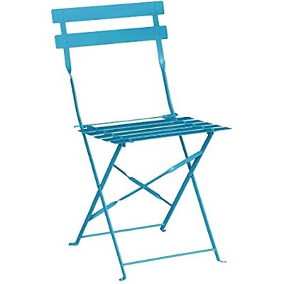 Bolero 2 chaises pliantes en acier Perth bleues - Publicité Bolero 2 chaises pliantes en acier Perth bleues - Publicité