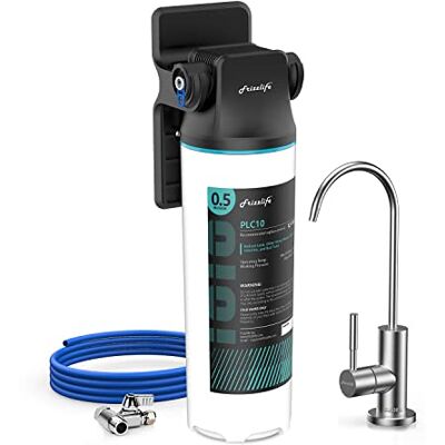 FRIZZLIFE SW10F Système de filtrage d'eau sous évier de 0,5 micron avec robinet en nickel brossé, certifié NSF/ANSI 53&42, réduit 99,99% du plomb, du chlore, du mauvais goût et des odeurs, 8K gallons - Publicité FRIZZLIFE SW10F Système de filtrage d'eau sous évier de 0,5 micron avec robinet en nickel brossé, certifié NSF/ANSI 53&42, réduit 99,99% du plomb, du chlore, du mauvais goût et des odeurs, 8K gallons - Publicité