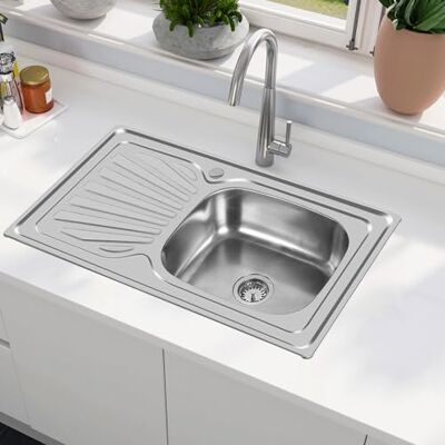 LANTUS Évier De Cuisine, Bol Unique Évier en Acier Inoxydable Camping-Car RV pour Installation Encastrée Et Encastrée Égouttoir Réversible Évier En Acier Inoxydable 304 ,90 * 50 * 15cm - Publicité LANTUS Évier De Cuisine, Bol Unique Évier en Acier Inoxydable Camping-Car RV pour Installation Encastrée Et Encastrée Égouttoir Réversible Évier En Acier Inoxydable 304 ,90 * 50 * 15cm - Publicité