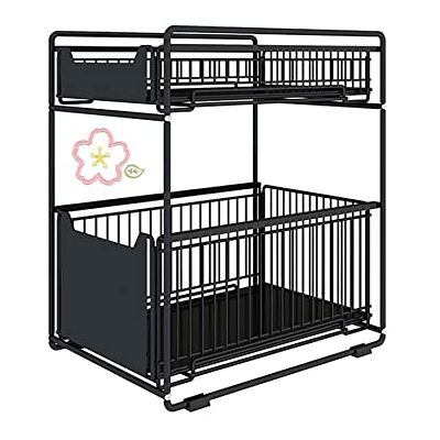 LANTUS Organisateur de Cuisine à 2 Niveaux Rangement sous évier Coulissant Support d'armoire Coulissant - Publicité LANTUS Organisateur de Cuisine à 2 Niveaux Rangement sous évier Coulissant Support d'armoire Coulissant - Publicité