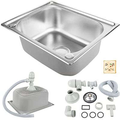LANTUS Petit Évier De Cuisine, Bol Unique Évier En Acier Inoxydable Camping-car RV Pour Installation Encastrée Et Encastrée Égouttoir Réversible,50 * 40 * 20cm - Publicité LANTUS Petit Évier De Cuisine, Bol Unique Évier En Acier Inoxydable Camping-car RV Pour Installation Encastrée Et Encastrée Égouttoir Réversible,50 * 40 * 20cm - Publicité