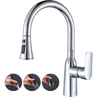 ARCORA Robinet de Cuisine avec Douchette Extractible, Haut Bec Rotatif à 360°, Robinetterie Mitigeur Cuisine Eau Chaude et Froide Réglable, Cartouche en Céramique, pour Évier de Cuisine Haut, Chromé - Publicité ARCORA Robinet de Cuisine avec Douchette Extractible, Haut Bec Rotatif à 360°, Robinetterie Mitigeur Cuisine Eau Chaude et Froide Réglable, Cartouche en Céramique, pour Évier de Cuisine Haut, Chromé - Publicité