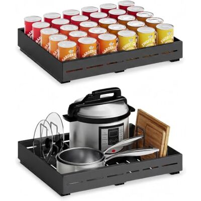 SONGMICS Lot de 2 Rangements Cuisine Coulissants, Extensibles, Acier Lot de 2 Étagères Placard, 42 x (30-51,5) x 8,3 cm, 4 Séparateurs, Sous Évier, Noir D'Encre, Collection Beque KCS415B101 - Publicité SONGMICS Lot de 2 Rangements Cuisine Coulissants, Extensibles, Acier Lot de 2 Étagères Placard, 42 x (30-51,5) x 8,3 cm, 4 Séparateurs, Sous Évier, Noir D'Encre, Collection Beque KCS415B101 - Publicité