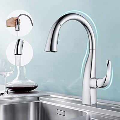 ARCORA Robinet de Cuisine avec Douchette Extractible, Robinet à Col de Cygne Rotatif à 360°, Robinetterie Chaud et Froid Réglable, En Acier Inox, 2 Modes de Jets, pour Évier de Cuisine, Chromé - Publicité ARCORA Robinet de Cuisine avec Douchette Extractible, Robinet à Col de Cygne Rotatif à 360°, Robinetterie Chaud et Froid Réglable, En Acier Inox, 2 Modes de Jets, pour Évier de Cuisine, Chromé - Publicité