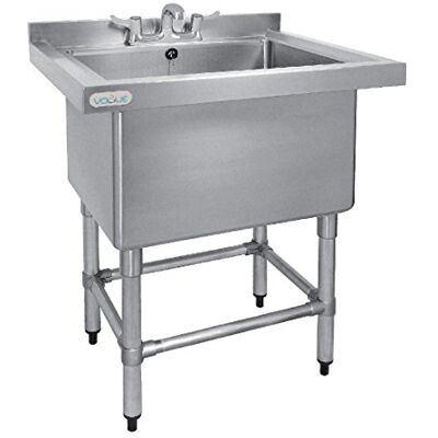 Vogue Évier profond avec dosseret à l'arrière, acier inoxydable, taille : 900 (H) x 770 (L) x 600 (P) mm, capacité : 100 litres, usage commercial et domestique, CE141 - Publicité Vogue Évier profond avec dosseret à l'arrière, acier inoxydable, taille : 900 (H) x 770 (L) x 600 (P) mm, capacité : 100 litres, usage commercial et domestique, CE141 - Publicité