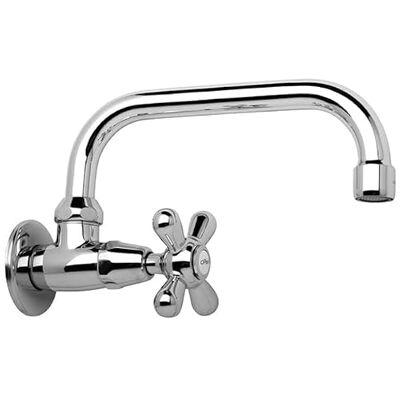 Schläfer 3460310 Robinet de cuisine mural simple pour évier avec pommeau Robinet d?eau froide mural vintage pour évier, Robinet mural 1/2 Bec pivotant antique 180mm, Chrome - Publicité Schläfer 3460310 Robinet de cuisine mural simple pour évier avec pommeau Robinet d?eau froide mural vintage pour évier, Robinet mural 1/2 Bec pivotant antique 180mm, Chrome - Publicité