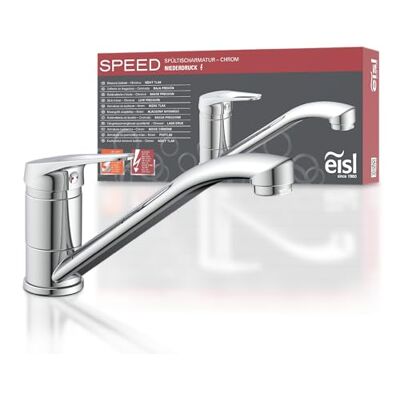 EISL NI182SCR-LP Robinet de cuisine pivotant à 360° pour évier double levier simple basse pression Chromé - Publicité EISL NI182SCR-LP Robinet de cuisine pivotant à 360° pour évier double levier simple basse pression Chromé - Publicité