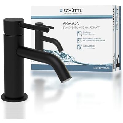 Schütte Aragon 37965 Robinet d'eau Froide Uniquement pour Eau Froide Robinet de lavabo pour Toilettes d'invités Robinet pour Petit lavabo Robinet sur Pied Noir - Publicité Schütte Aragon 37965 Robinet d'eau Froide Uniquement pour Eau Froide Robinet de lavabo pour Toilettes d'invités Robinet pour Petit lavabo Robinet sur Pied Noir - Publicité