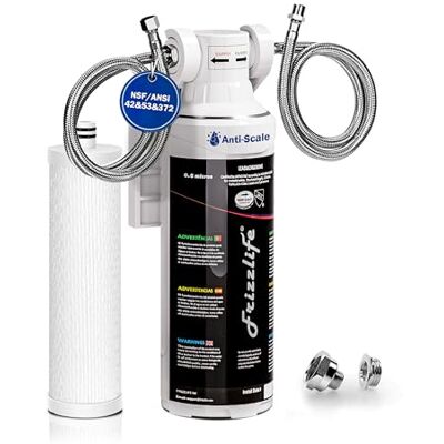 FRIZZLIFE MK99 Filtre à eau sous évier certifié NSF/ANSI 42&53&372, filtre à eau potable connexion directe au robinet de cuisine, réduit le plomb, le chlore, les métaux lourds, le citron vert, 0,5 - Publicité FRIZZLIFE MK99 Filtre à eau sous évier certifié NSF/ANSI 42&53&372, filtre à eau potable connexion directe au robinet de cuisine, réduit le plomb, le chlore, les métaux lourds, le citron vert, 0,5 - Publicité