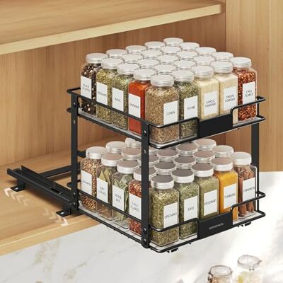 SONGMICS Organiseur de Cuisine, Étagère sous Évier, 2 Paniers Coulissants, Empilable, pour Rangement dans Placard, sous Lavabo, avec Tiroirs, pour Cuisine, Salle de Bain, Noir KCS119B101 - Publicité SONGMICS Organiseur de Cuisine, Étagère sous Évier, 2 Paniers Coulissants, Empilable, pour Rangement dans Placard, sous Lavabo, avec Tiroirs, pour Cuisine, Salle de Bain, Noir KCS119B101 - Publicité