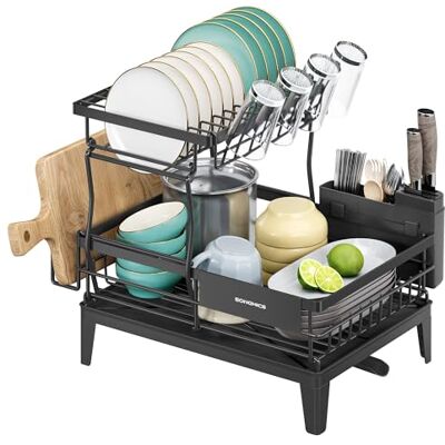 SONGMICS Égouttoir à Vaisselle, Bec Rotatif à 360°, Acier Rangement Evier Cuisine, 42 x 31 x 36,5 cm, Porte-Couverts, Noir D'Encre, Collection Patalla, KCS551BH01 - Publicité SONGMICS Égouttoir à Vaisselle, Bec Rotatif à 360°, Acier Rangement Evier Cuisine, 42 x 31 x 36,5 cm, Porte-Couverts, Noir D'Encre, Collection Patalla, KCS551BH01 - Publicité