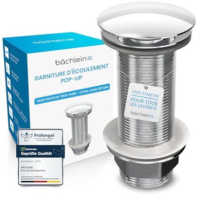 Bächlein Bonde universelle extra longue sans trop-plein (chrome), Valve Pop Up pour lavabo à poser - Publicité Bächlein Bonde universelle extra longue sans trop-plein (chrome), Valve Pop Up pour lavabo à poser - Publicité