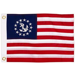 Anley EverStrong 12 "x 18" Drapeau officiel des États-Unis Yacht Ensign Étoiles brodées et rayures cousues 4 rangées de points imbriqués 1 X 1,5 pi. Drapeaux de bateaux nautiques USA - Publicité Anley EverStrong 12 "x 18" Drapeau officiel des États-Unis Yacht Ensign Étoiles brodées et rayures cousues 4 rangées de points imbriqués 1 X 1,5 pi. Drapeaux de bateaux nautiques USA - Publicité