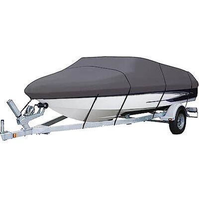 Ywanwj Housse de Bateau 420D à Usage Intensif Qualité Marine, Toile Oxford Imperméable, Anti-Déchirures, Réglable pour Yacht, Pêche, Ski (Gris 20-22Ft) - Publicité Ywanwj Housse de Bateau 420D à Usage Intensif Qualité Marine, Toile Oxford Imperméable, Anti-Déchirures, Réglable pour Yacht, Pêche, Ski (Gris 20-22Ft) - Publicité