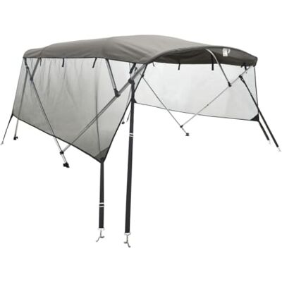 vidaXL Toit bimini à 4 arceaux parois en maille 243x(185-198)x137 cm - Publicité vidaXL Toit bimini à 4 arceaux parois en maille 243x(185-198)x137 cm - Publicité