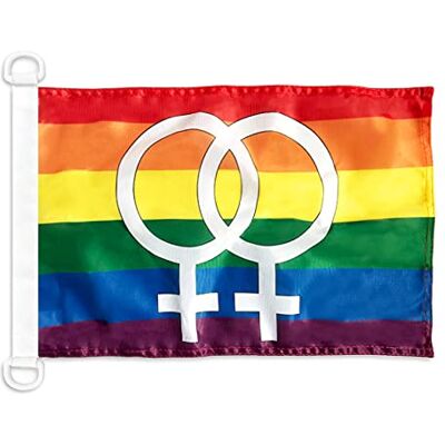 AZ FLAG Pavillon Arc-en-Ciel Double Venus Grand 45x30 cm Anneaux Plastique Usage extérieur et nautique Pavillon nautique gay résistant aux intempéries avec coutures doubles et bords renforcés - Publicité AZ FLAG Pavillon Arc-en-Ciel Double Venus Grand 45x30 cm Anneaux Plastique Usage extérieur et nautique Pavillon nautique gay résistant aux intempéries avec coutures doubles et bords renforcés - Publicité