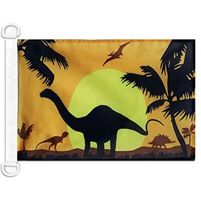 AZ FLAG Pavillon Silouhettes de Dinosaures 45x30 cm Anneaux Plastique Usage extérieur et nautique Pavillon nautique Tyrannosaure résistant aux intempéries avec coutures doubles et bords renforcés - Publicité AZ FLAG Pavillon Silouhettes de Dinosaures 45x30 cm Anneaux Plastique Usage extérieur et nautique Pavillon nautique Tyrannosaure résistant aux intempéries avec coutures doubles et bords renforcés - Publicité