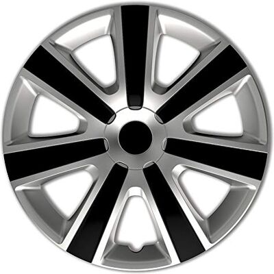 Couvre-roue 13 pouces Argent/Noir - Auto-Style - Publicité Couvre-roue 13 pouces Argent/Noir - Auto-Style - Publicité