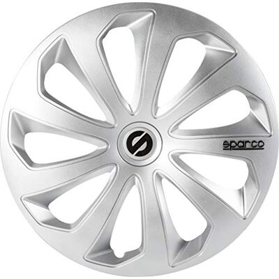 SPARCO SPC1570SV Enjoliveur Sicilia, Argent, Set de 4, 15 - Publicité SPARCO SPC1570SV Enjoliveur Sicilia, Argent, Set de 4, 15 - Publicité