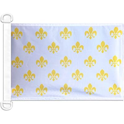 AZ FLAG Pavillon Fleur de Lys Multi Blanc et Or 45x30 cm Anneaux Plastique Usage extérieur et nautique Pavillon nautique royal français avec anneaux en plastique polyester maille - Publicité AZ FLAG Pavillon Fleur de Lys Multi Blanc et Or 45x30 cm Anneaux Plastique Usage extérieur et nautique Pavillon nautique royal français avec anneaux en plastique polyester maille - Publicité