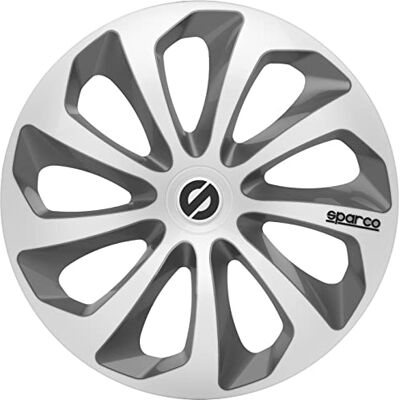 SPARCO SPC1573SVGR Enjoliveur Sicilia, Argent/Gris, Set de 4, 15 - Publicité SPARCO SPC1573SVGR Enjoliveur Sicilia, Argent/Gris, Set de 4, 15 - Publicité