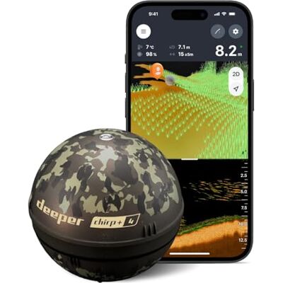 Détecteur de poissons Deeper CHIRP+ 4 à commande vocale et alimenté par l'IA avec GPS – Sonar portable pour la pêche en bateau, sur la glace et sur la rive, cartographie 2D/3D via l'application - Publicité Détecteur de poissons Deeper CHIRP+ 4 à commande vocale et alimenté par l'IA avec GPS – Sonar portable pour la pêche en bateau, sur la glace et sur la rive, cartographie 2D/3D via l'application - Publicité