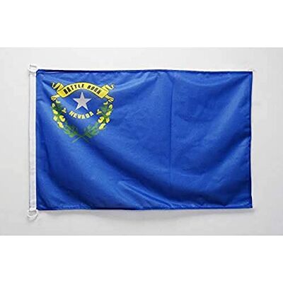 AZ FLAG Pavillon Nevada 45x30 cm Maille Bloquée Anneaux Plastique Usage extérieur et nautique Pavillon nautique de l'état américain du Nevada avec anneaux en plastique polyester maille - Publicité AZ FLAG Pavillon Nevada 45x30 cm Maille Bloquée Anneaux Plastique Usage extérieur et nautique Pavillon nautique de l'état américain du Nevada avec anneaux en plastique polyester maille - Publicité