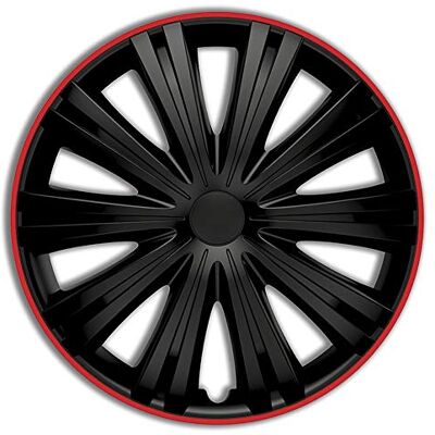 AUTO-STYLE Jeu d'enjoliveurs Giga R 15-inch noir/rouge - Publicité AUTO-STYLE Jeu d'enjoliveurs Giga R 15-inch noir/rouge - Publicité