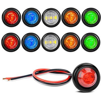 Guuzi Lot de 10 Lumières LED Etanches, Lumières Intérieures à LED Utilitaires, Lumières de Navigation 12V(Rouge/Ambre/Bleu/Vert/Blanc) - Publicité Guuzi Lot de 10 Lumières LED Etanches, Lumières Intérieures à LED Utilitaires, Lumières de Navigation 12V(Rouge/Ambre/Bleu/Vert/Blanc) - Publicité