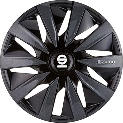 SPARCO Enjoliveurs Lazio 13-pouces Noir/Gris Set de 4 pièces - Publicité SPARCO Enjoliveurs Lazio 13-pouces Noir/Gris Set de 4 pièces - Publicité