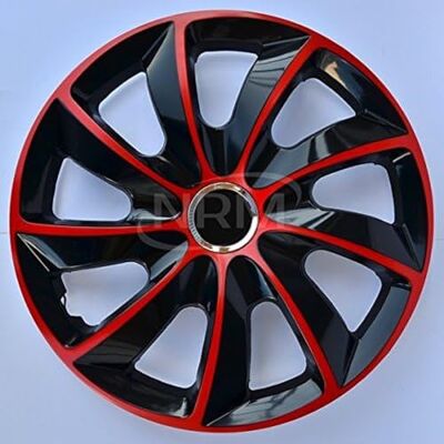 NRM Lot de 4 enjoliveurs STIG Extra Noir/Rouge 14 - Publicité NRM Lot de 4 enjoliveurs STIG Extra Noir/Rouge 14 - Publicité