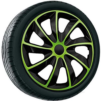 NRM Lot de 4 enjoliveurs Quad Noir/Vert 14 - Publicité NRM Lot de 4 enjoliveurs Quad Noir/Vert 14 - Publicité