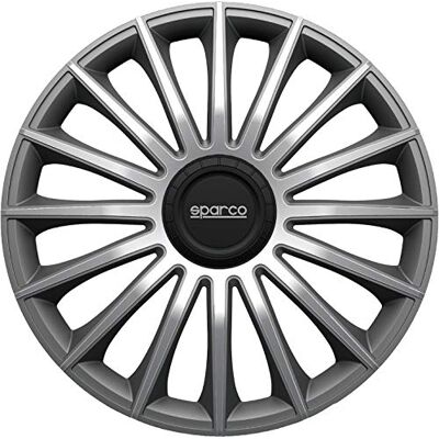SPARCO SPC1393GRSV Enjoliveurs Treviso, Gris/Argent, 13 Pouces, Set de 4 - Publicité SPARCO SPC1393GRSV Enjoliveurs Treviso, Gris/Argent, 13 Pouces, Set de 4 - Publicité