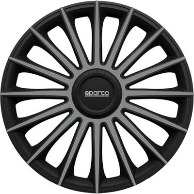 SPARCO SPC1493BKGR Enjoliveurs Treviso, Noir/Gris, 14 Pouces, Set de 4 - Publicité SPARCO SPC1493BKGR Enjoliveurs Treviso, Noir/Gris, 14 Pouces, Set de 4 - Publicité