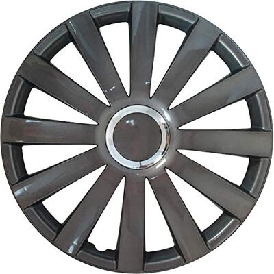 AUTO-STYLE Jeu d'enjoliveurs Spyder 16-inch gun-metal + anneau chromé - Publicité AUTO-STYLE Jeu d'enjoliveurs Spyder 16-inch gun-metal + anneau chromé - Publicité