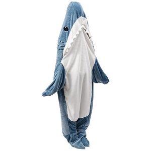 RIdelf Couverture de Requin à Capuche for Femmes, Kigurumi for Hommes, avec Manches, Couverture de Requin Portable, Pyjama Doux (Color : A, Size : 170X70cm) - Publicité