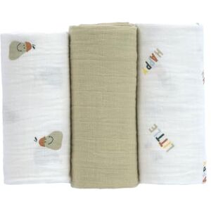 Lässig Bébé Couverture de puériculture Drap de puériculture Lot de 3 en coton 60 x 60 cm/Swaddle & Burp Blanket M Happy Fruits Pear - Publicité Lässig Bébé Couverture de puériculture Drap de puériculture Lot de 3 en coton 60 x 60 cm/Swaddle & Burp Blanket M Happy Fruits Pear - Publicité